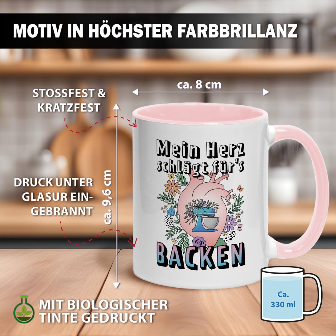 Tasse - Mein Herz schlägt für's Backen