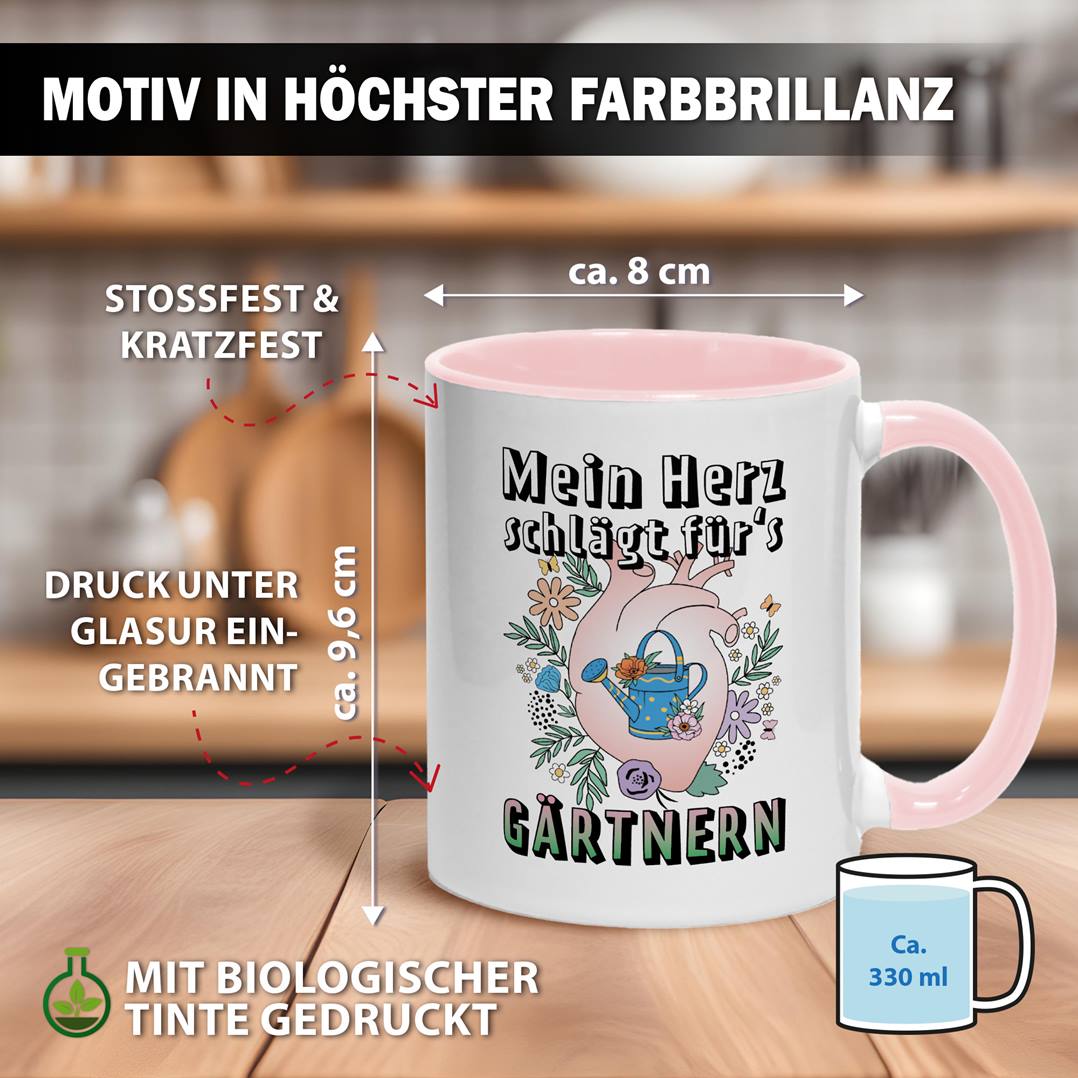 Tasse - Mein Herz schlägt für's Gärtnern