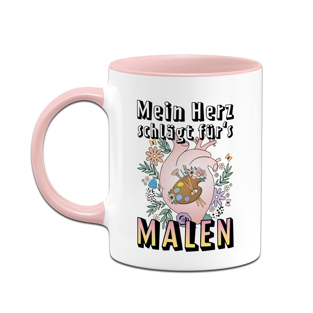 Tasse - Mein Herz schlägt für's Malen