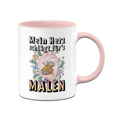 Tasse - Mein Herz schlägt für's Malen