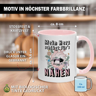 Tasse - Mein Herz schlägt für's Nähen