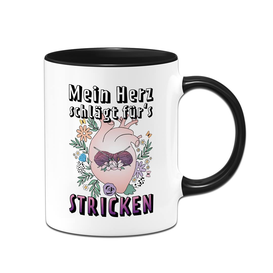 Tasse - Mein Herz schlägt für's Stricken