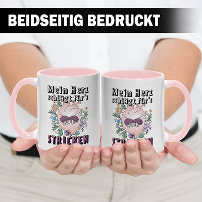 Tasse - Mein Herz schlägt für's Stricken