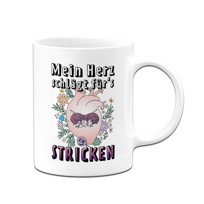 Tasse - Mein Herz schlägt für's Stricken