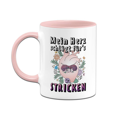 Tasse - Mein Herz schlägt für's Stricken