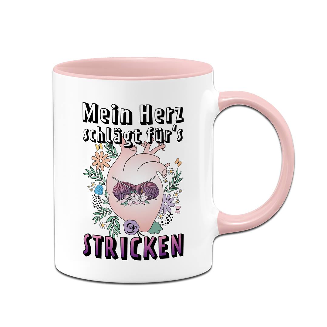 Tasse - Mein Herz schlägt für's Stricken