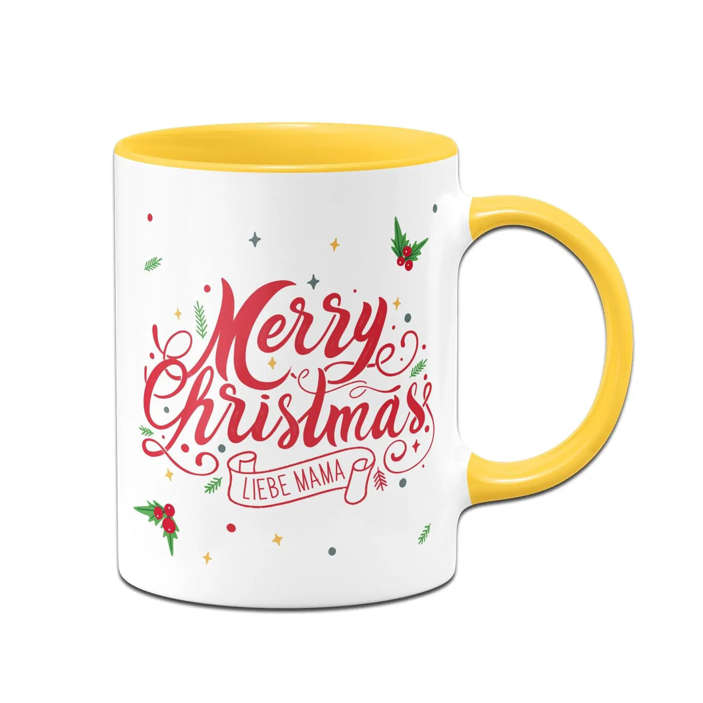 Bild: Tasse - Merry Christmas liebe Mama - Stechpalme Geschenkidee
