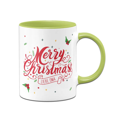 Bild: Tasse - Merry Christmas liebe Oma - Stechpalme Geschenkidee