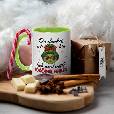 Tasse - Miss Grinch - Du denkst, ich bin lieb und nett? Böööser Fehler!