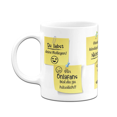 Bild: Tasse - Motivationstasse mit Klebezetteln (Arbeit) Geschenkidee