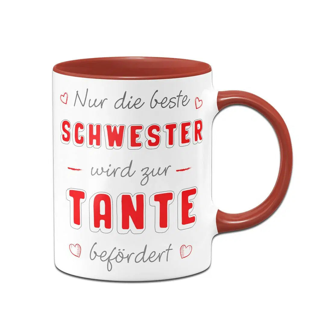 Bild: Tasse - Nur die beste Schwester wird zur Tante befördert Geschenkidee