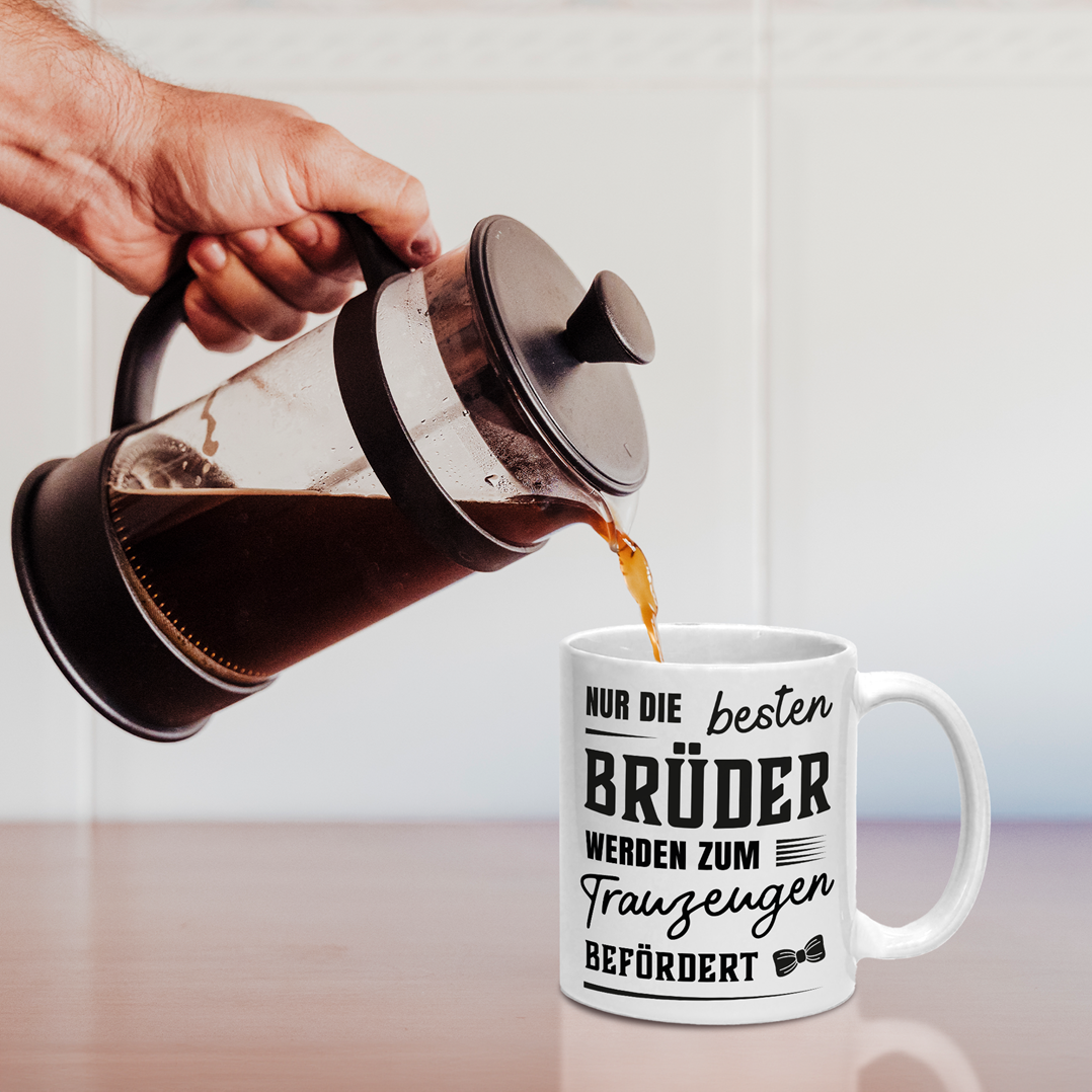 Tasse - Nur die besten Brüder werden zum Trauzeugen befördert