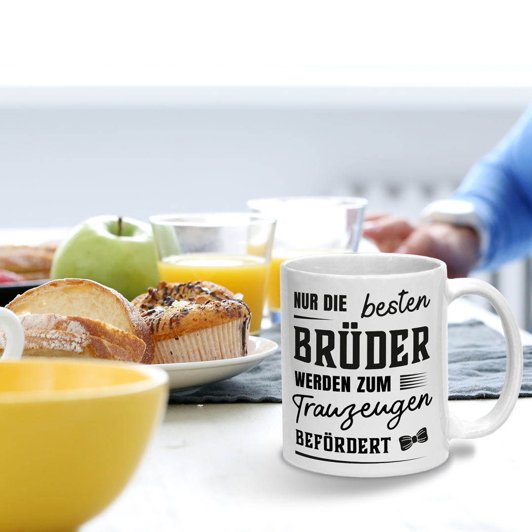 Tasse - Nur die besten Brüder werden zum Trauzeugen befördert