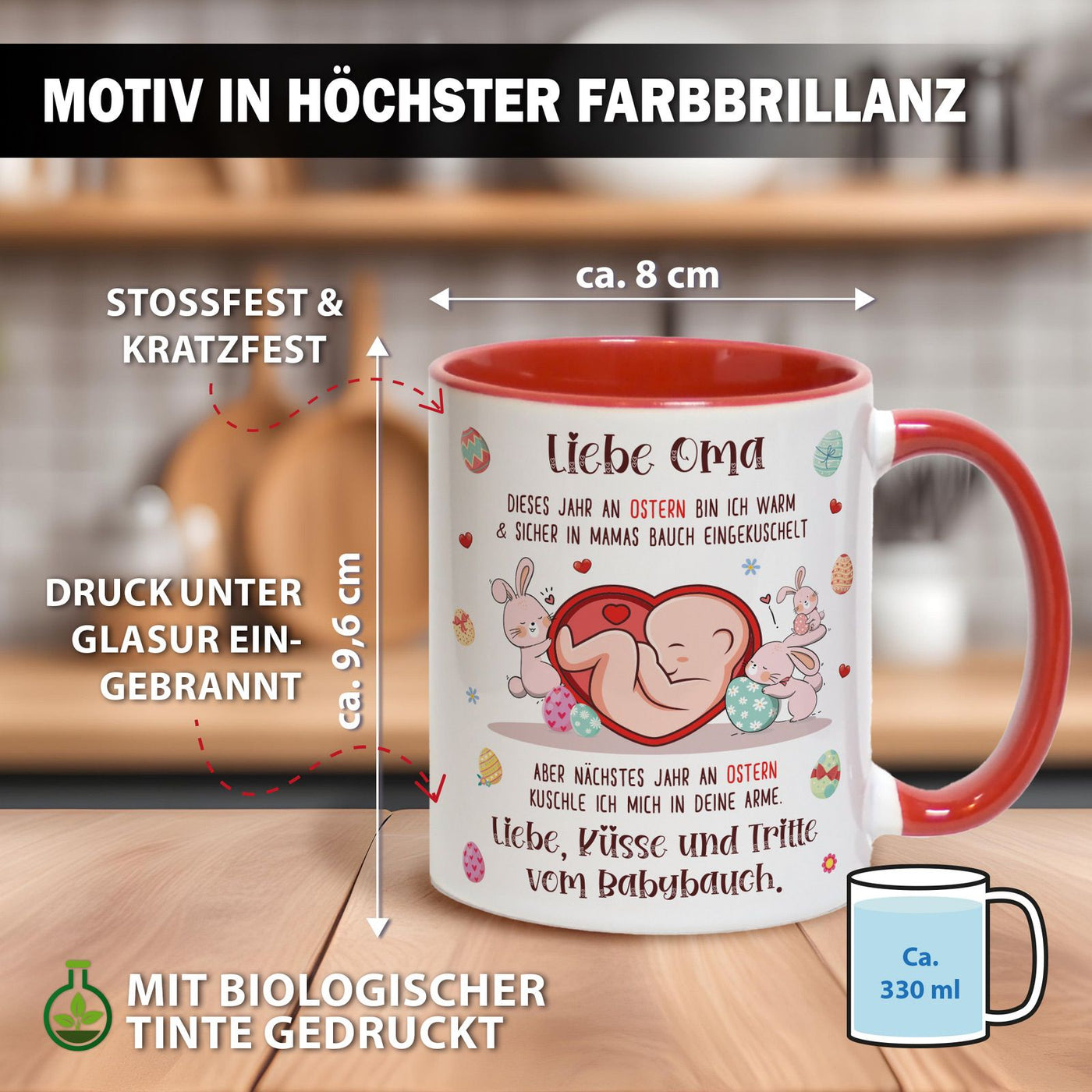 Tasse - Liebe Oma dieses Ostern bin ich noch in Mamas Bauch