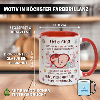 Tasse - Liebe Oma dieses Ostern bin ich noch in Mamas Bauch