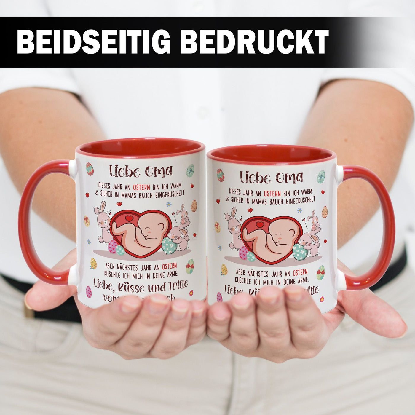 Tasse - Liebe Oma dieses Ostern bin ich noch in Mamas Bauch