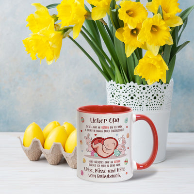 Tasse - Lieber Opa dieses Ostern bin ich noch in Mamas Bauch