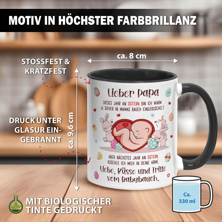 Trendation Mamacado/Papacado Tasse | Niedliche Avocado-Grafik, Schwangerschaftsverkündung | Spülmaschinenfest, Beidseitig Bedruckt