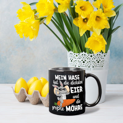 Hasen Tasse - Mein Hase hat die dicksten Eier und die größte Möhre - BL