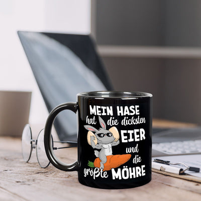 Hasen Tasse - Mein Hase hat die dicksten Eier und die größte Möhre - BL