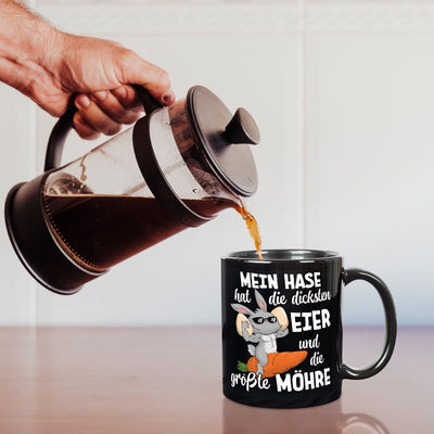 Hasen Tasse - Mein Hase hat die dicksten Eier und die größte Möhre - BL
