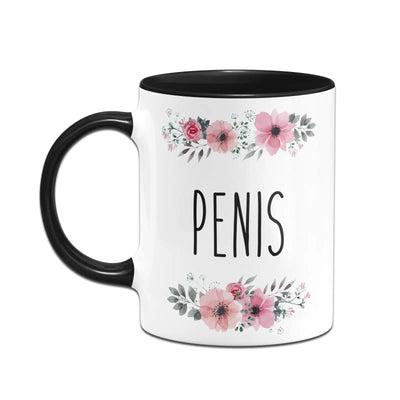 Bild: Tasse - Penis - blumig Geschenkidee