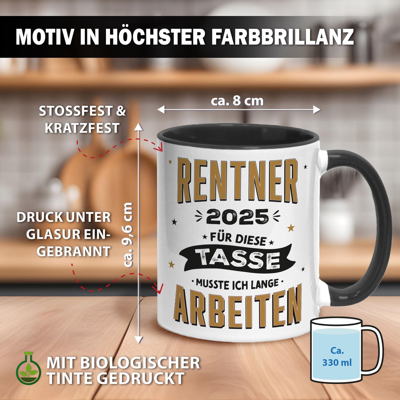 Tasse - Rentner 2025 Für diese Tasse musste ich lange arbeiten