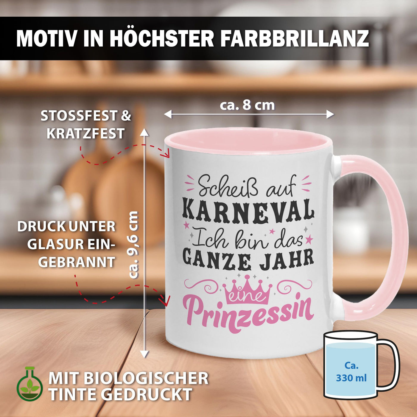 Tasse - Scheiß auf Karneval Ich bin das ganze Jahr eine Prinzessin