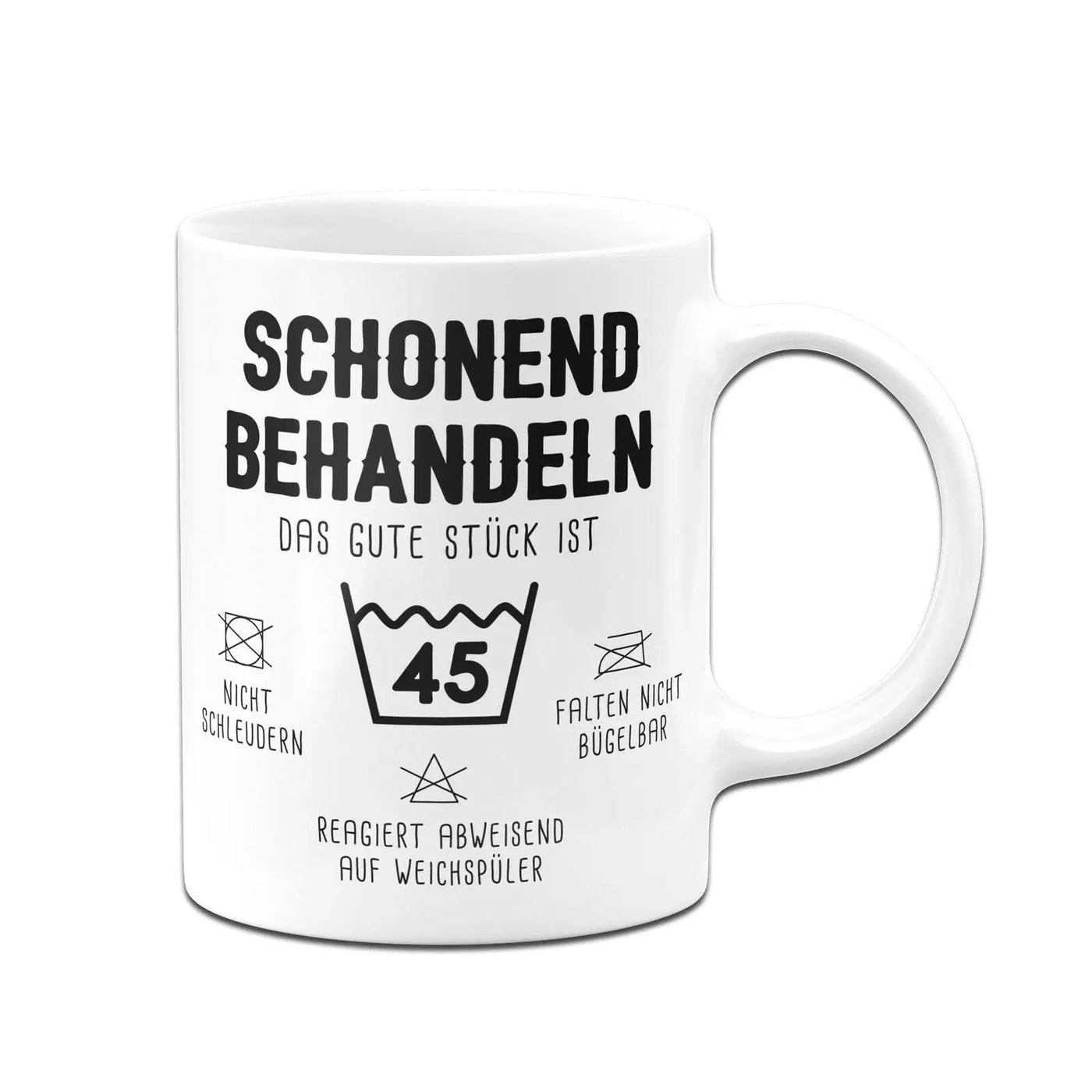 Bild: Tasse - Schonend behandeln Das gute Stück ist - Zahl - (runder Geburtstag) Geschenkidee