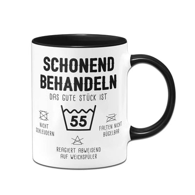 Bild: Tasse - Schonend behandeln Das gute Stück ist - Zahl - (runder Geburtstag) Geschenkidee