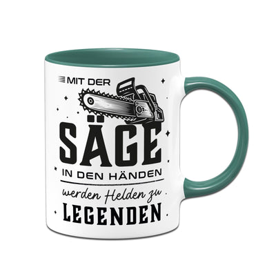 Kettensägen Tasse - Mit der Säge in den Händen werden Helden zu Legenden
