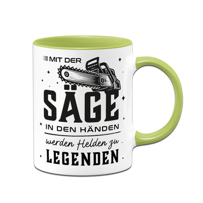 Kettensägen Tasse - Mit der Säge in den Händen werden Helden zu Legenden