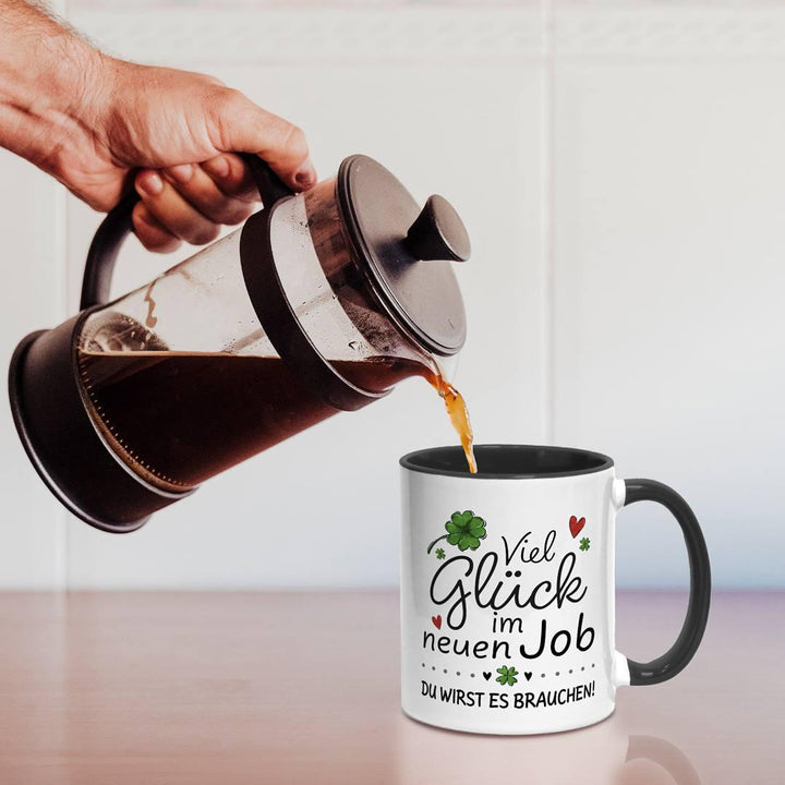 Tasse 'Das Wars' – Geschenk Zum Jobwechsel, 330 Ml, Keramik, Spruch 'Viel Glück Im Neuen Job'