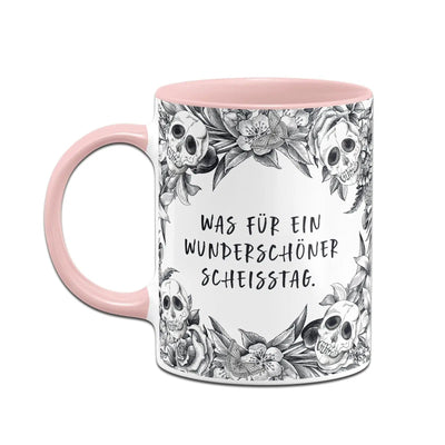 Bild: Tasse - Was für ein wunderschöner Scheisstag. - Skull Statement Geschenkidee