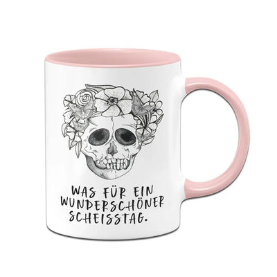 Bild: Tasse - Was für ein wunderschöner Scheisstag. - Totenkopf Geschenkidee