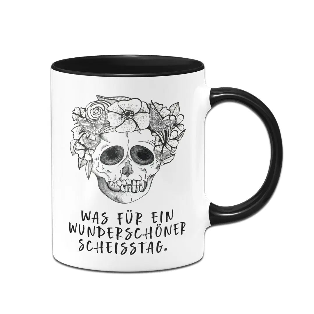 Bild: Tasse - Was für ein wunderschöner Scheisstag. - Totenkopf Geschenkidee