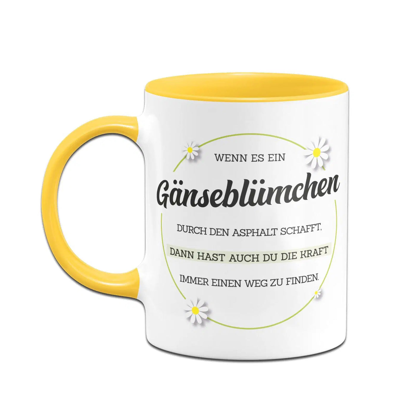 Bild: Tasse - Wenn es ein Gänseblümchen durch Asphalt schafft Geschenkidee