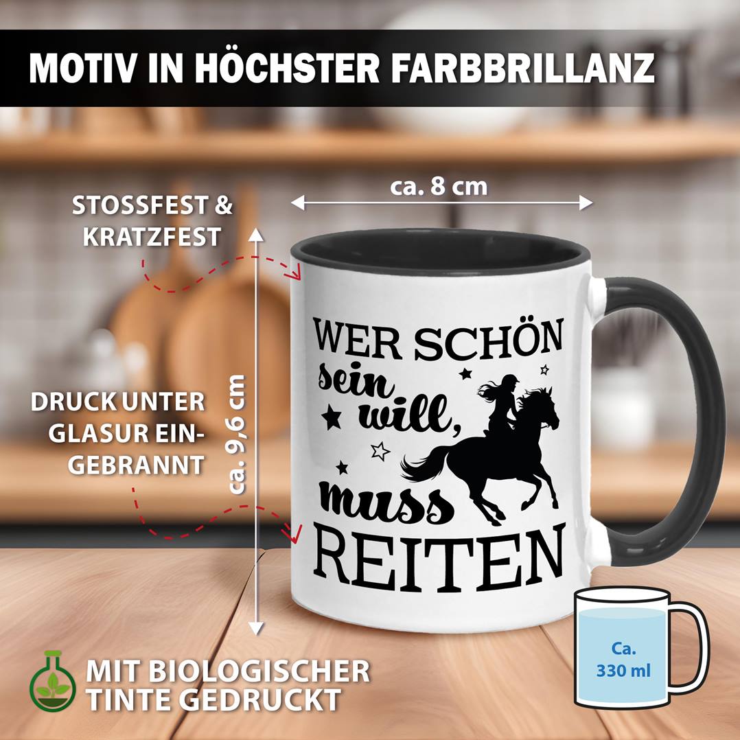 Tasse - Wer schön sein will, muss reiten