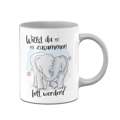 Bild: Tasse - Willst du mit mir zusammen fett werden? Geschenkidee