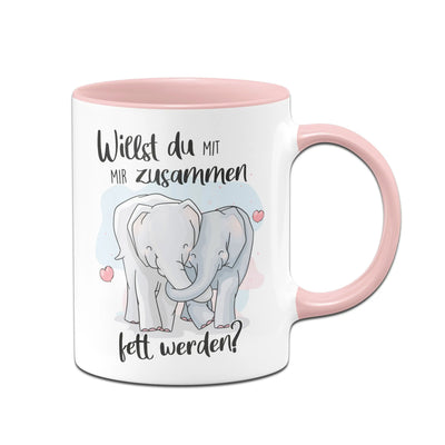 Bild: Tasse - Willst du mit mir zusammen fett werden? Geschenkidee