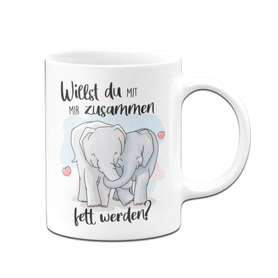 Bild: Tasse - Willst du mit mir zusammen fett werden? Geschenkidee