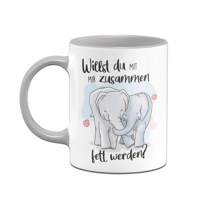 Bild: Tasse - Willst du mit mir zusammen fett werden? Geschenkidee