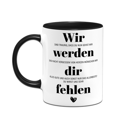 Tasse - Wir werden dir fehlen (Abschied)