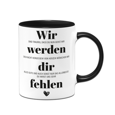 Tasse - Wir werden dir fehlen (Abschied)