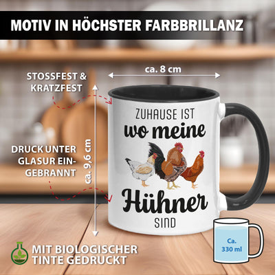 Tasse - Zuhause ist wo meine Hühner sind