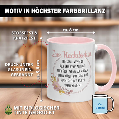 Tasse - Zum Nachdenken - War es das wert, meine Zeit mit Wut zu verschwenden?
