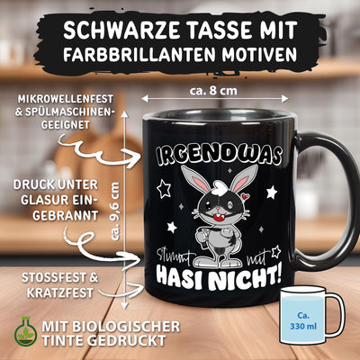 Tasse - Irgendwas stimmt mit Hasi nicht - Sado-Maso Hase - BL