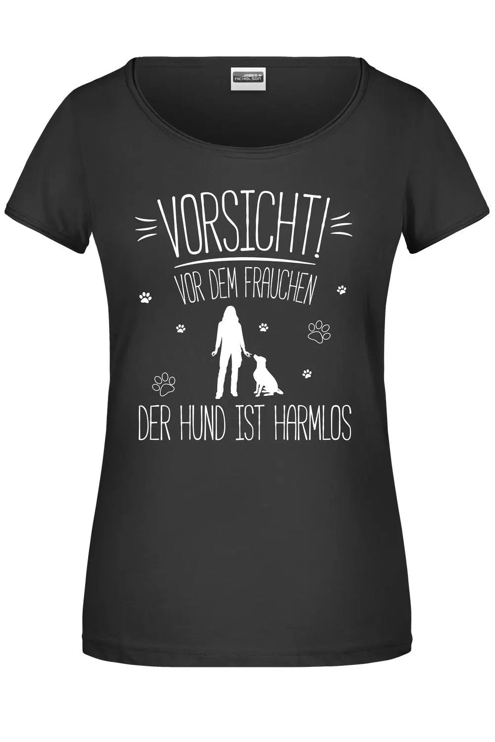 Shirtracer Turnbeutel 'Vorsicht Vor Dem Frauchen – Der Hund Ist Harmlos' – Witziger Rucksack Mit Pfoten-Motiv