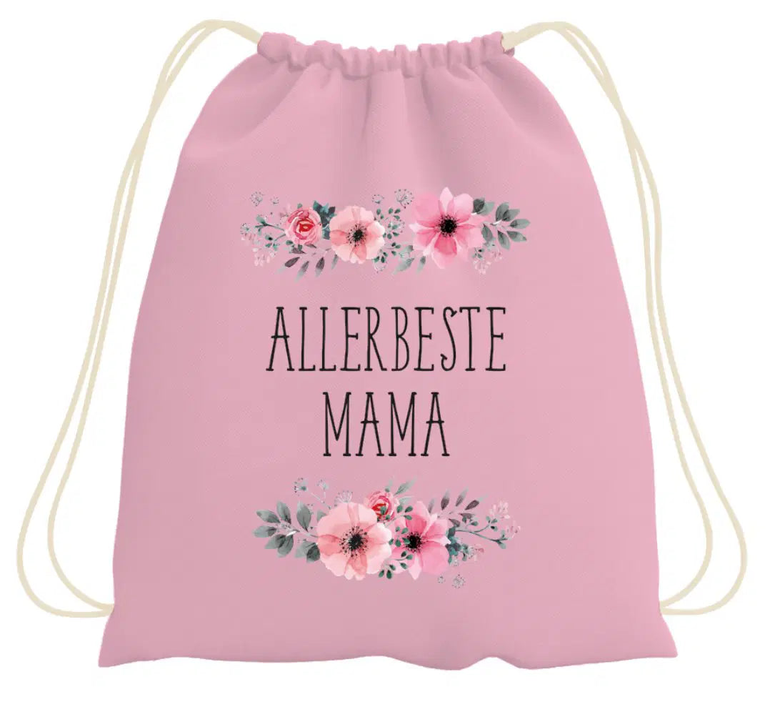 Bild: Turnbeutel - Allerbeste Mama - blumig Geschenkidee