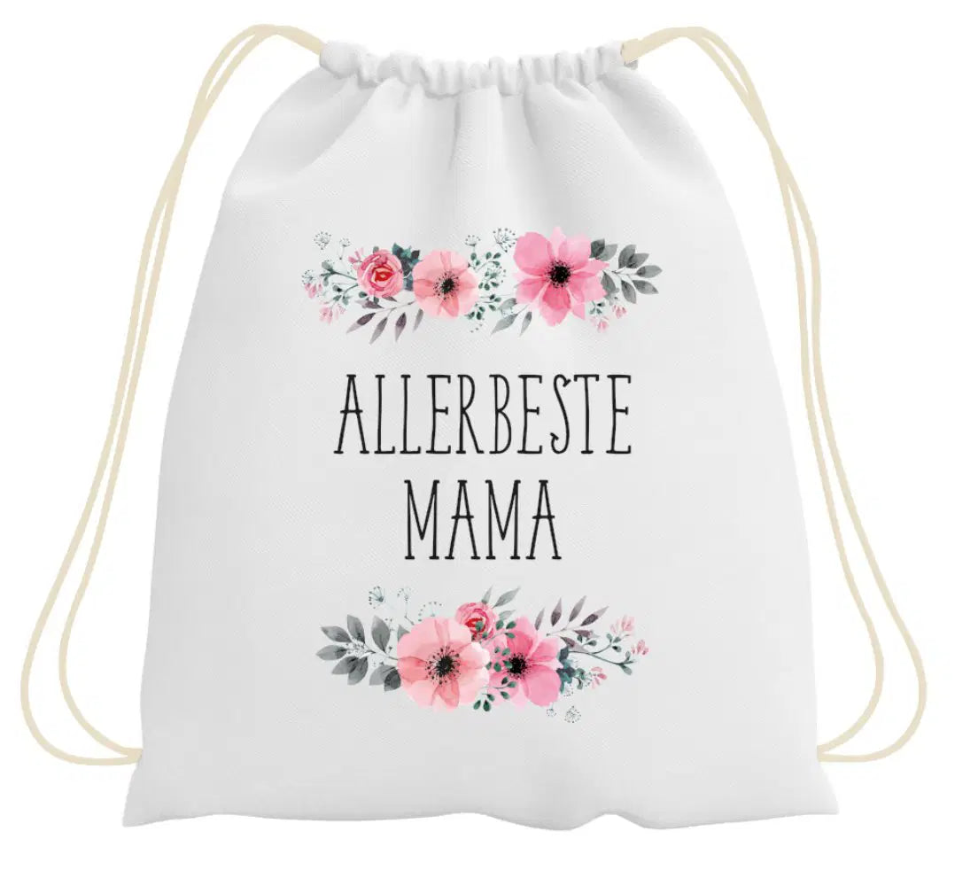 Bild: Turnbeutel - Allerbeste Mama - blumig Geschenkidee
